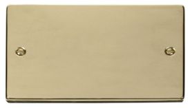 VPBR061  Deco Victorian Polished Brass 2 Gang Blank Plate